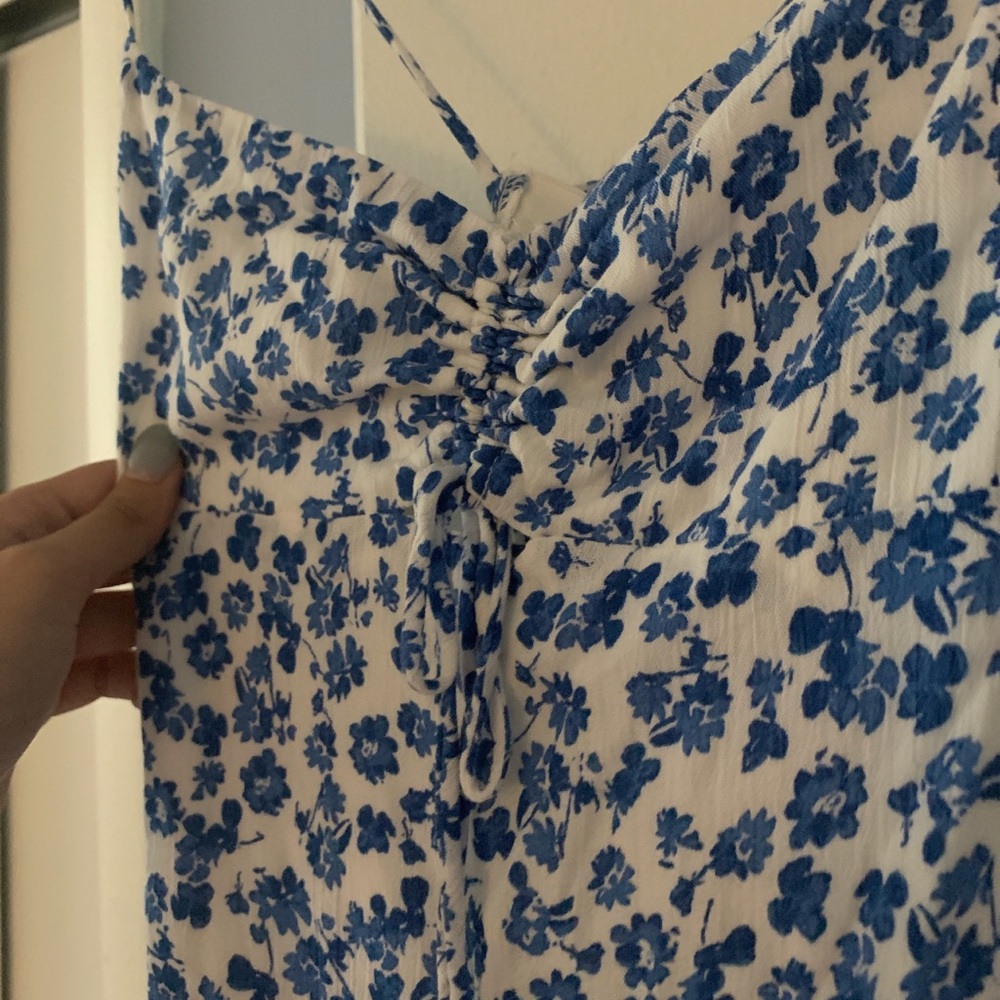 Blue floral mini dress